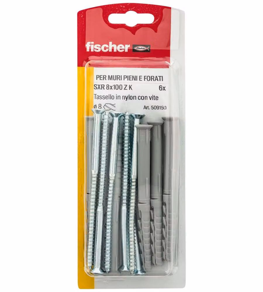 Fischer Tasselli Prolungati - 8x100 mm - Con Vite