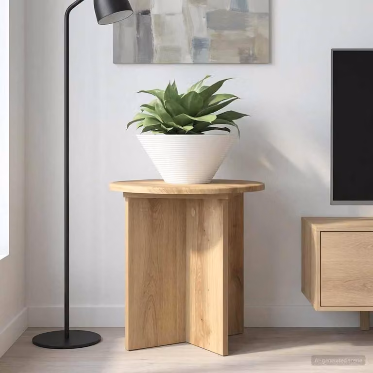 Set di 2 supporti per piante vidaXL in legno color rovere, L/P/H: 40 x 40 x 40 cm