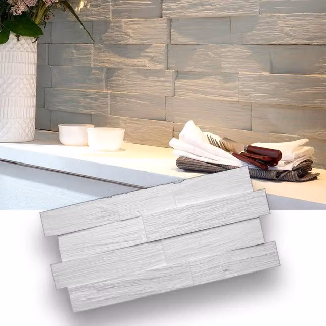 Rivestimento a parete in EPS Eternal Parquet effetto legno bianco, isolante e verniciabile, 14.4 mq