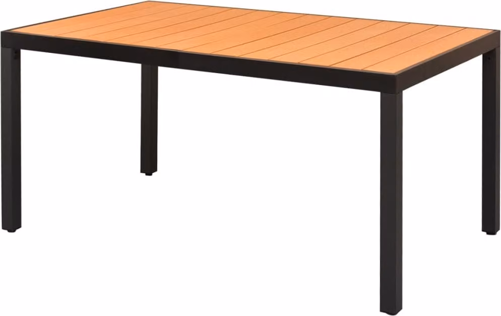 Maison Exclusive - Tavolo da giardino marrone, 150x90x74 cm, in alluminio e WPC