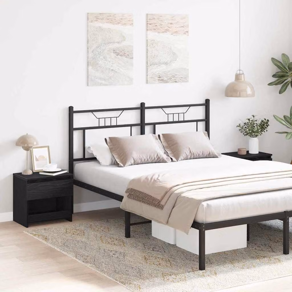 Set di 2 Armadi da Notte vidaXL in MDF Nero Opaco L 40 cm x P 30 cm x H 39 cm