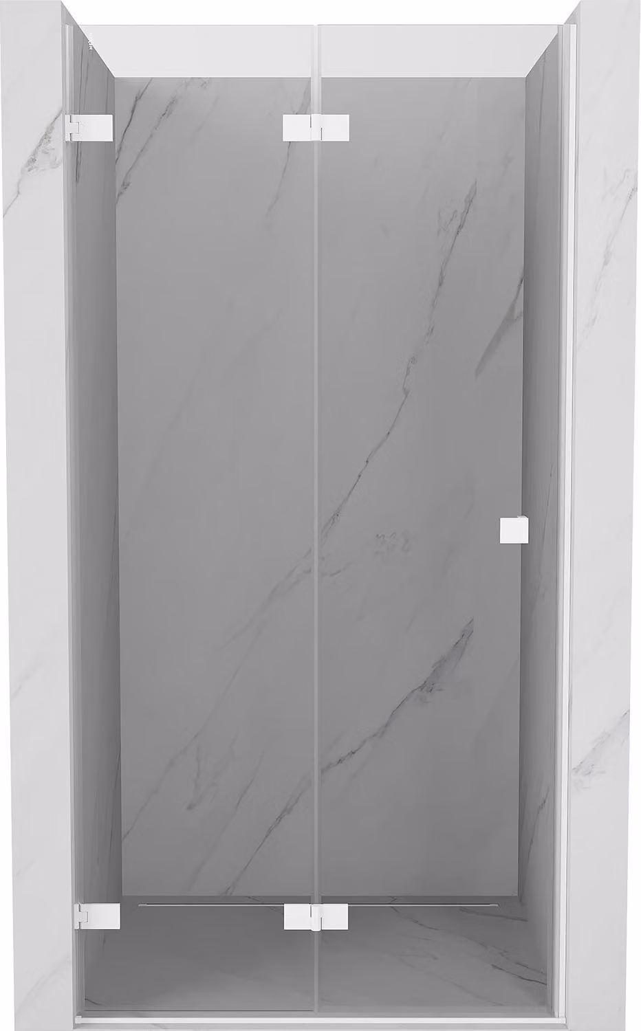 Mexen Lunar-F porta doccia pieghevole sinistra 85 cm, trasparente, bianco - 836-085-000-20-00-L
