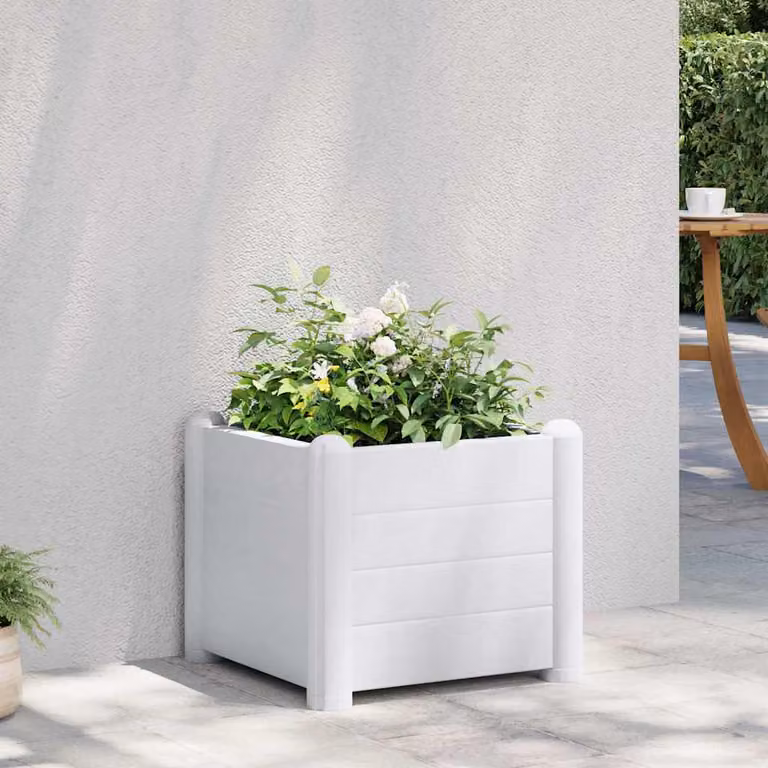 Letto rialzato da giardino vidaXL in plastica bianca L/P/H: 43 x 43 x 35 cm