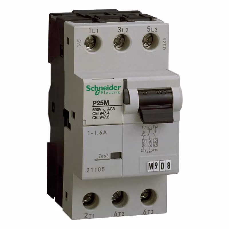 Interruttore di protezione motore Schneider Electric P25M, 3P, 1A, protezione per motori AC/AC 21104