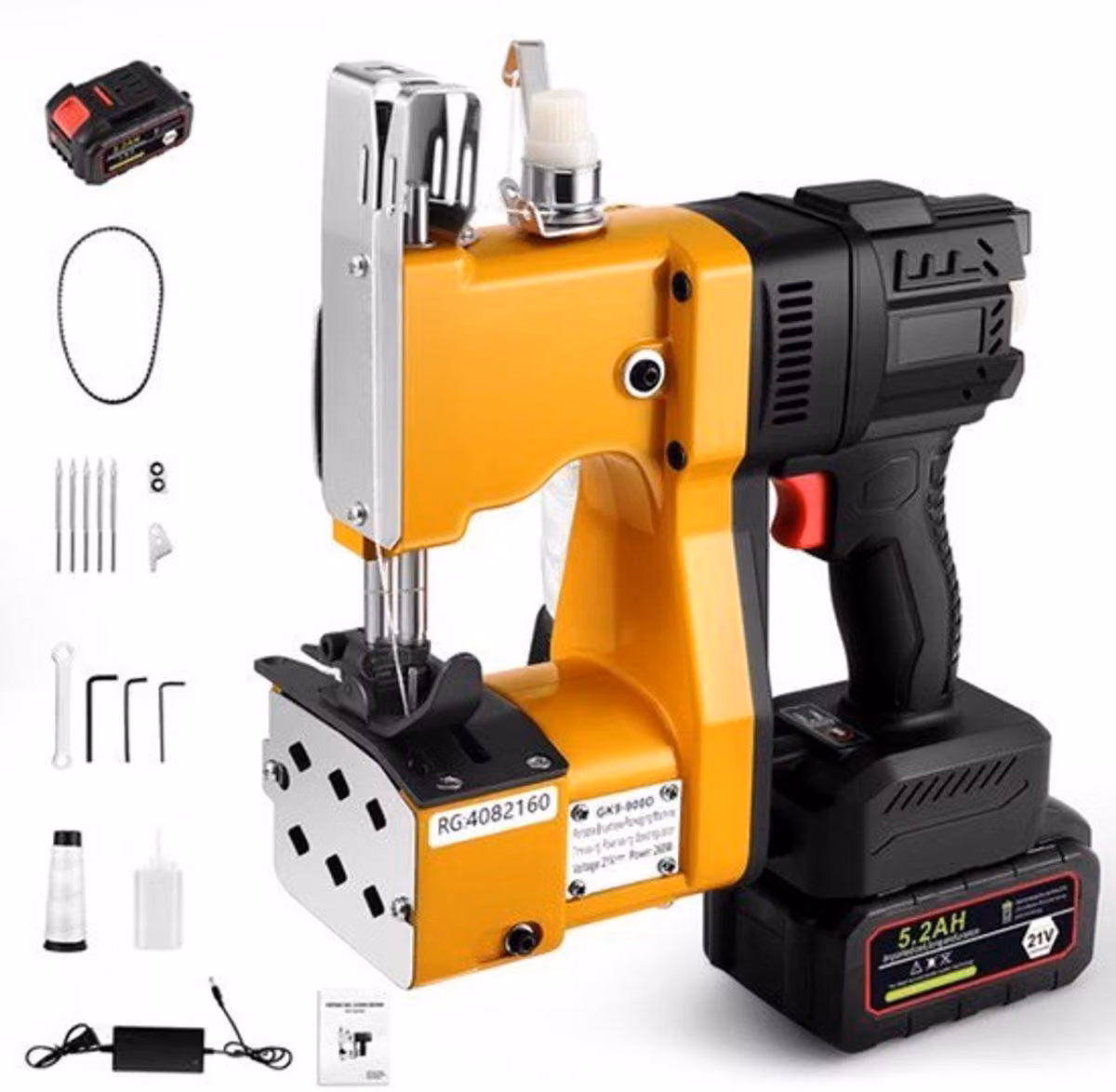 Macchina sigillatrice elettrica portatile - Gialla - 190W - 21V - Adatta per sacchetti di stoffa e carta