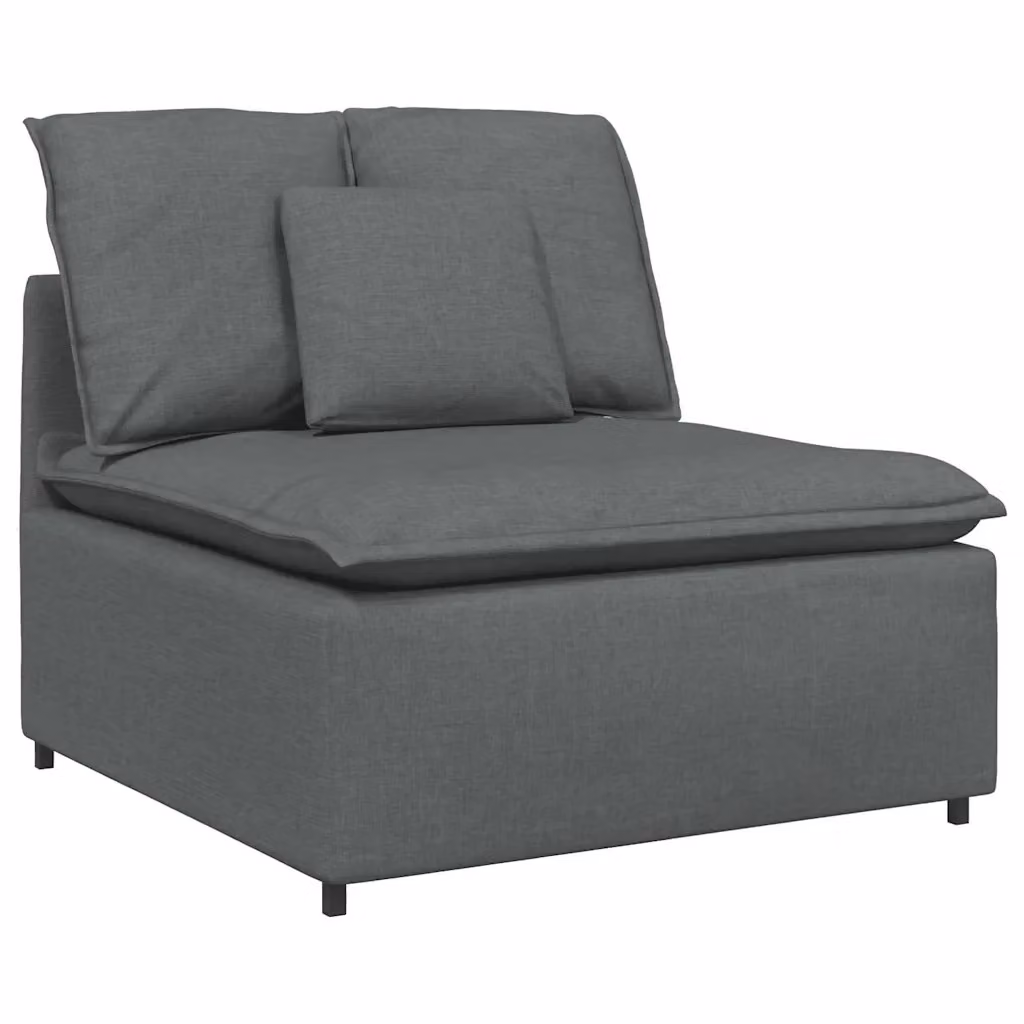 Modulo Centrale di Divano Modulare vidaXL con Cuscini Grigio Scuro L: 100 cm – 2