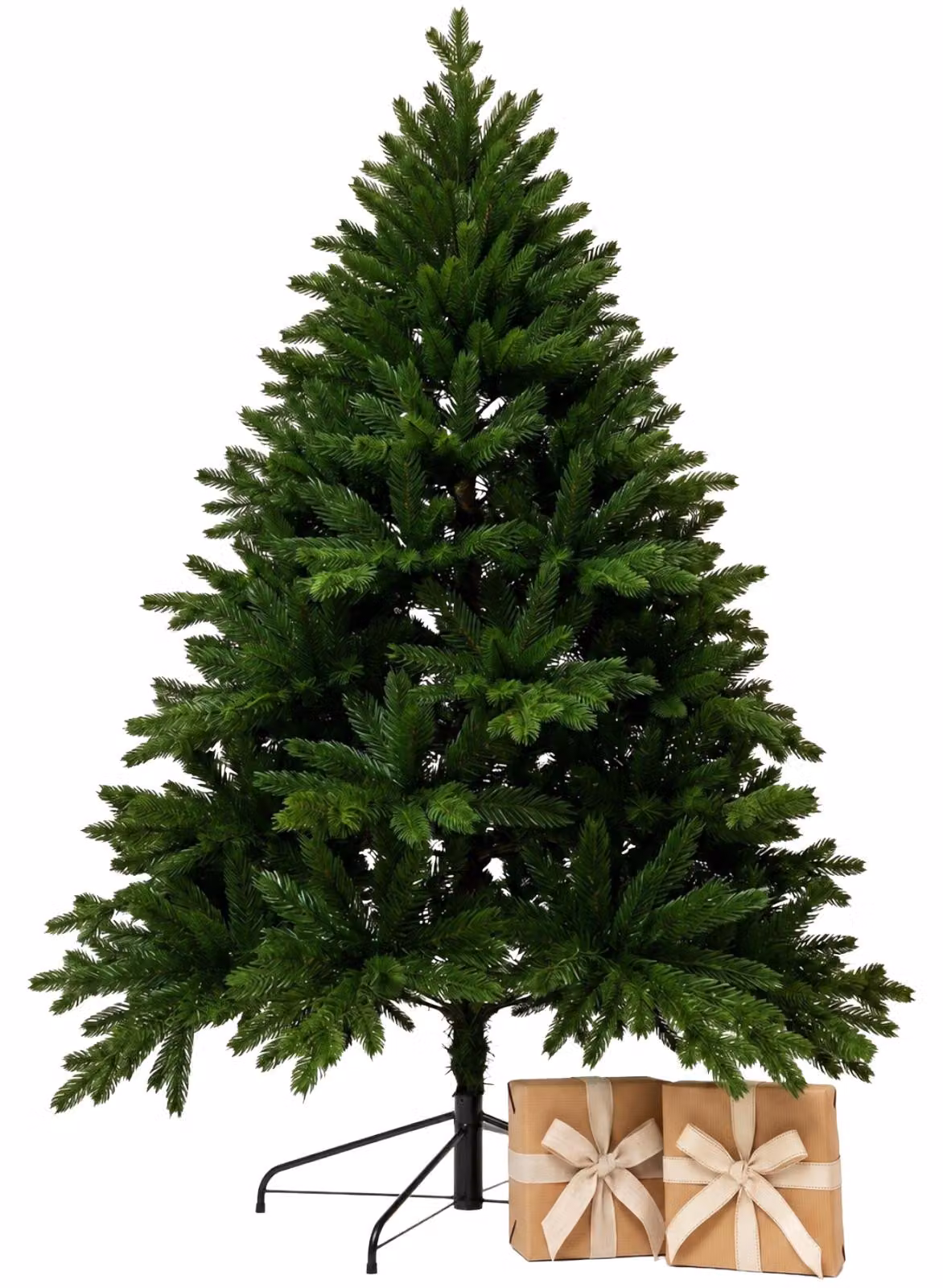 Albero di Natale VIVANNO, polietilene, modello NORDMANN, altezza 120 cm, forma rotonda, colore verde, aspetto naturale, dimensioni 97x120 cm