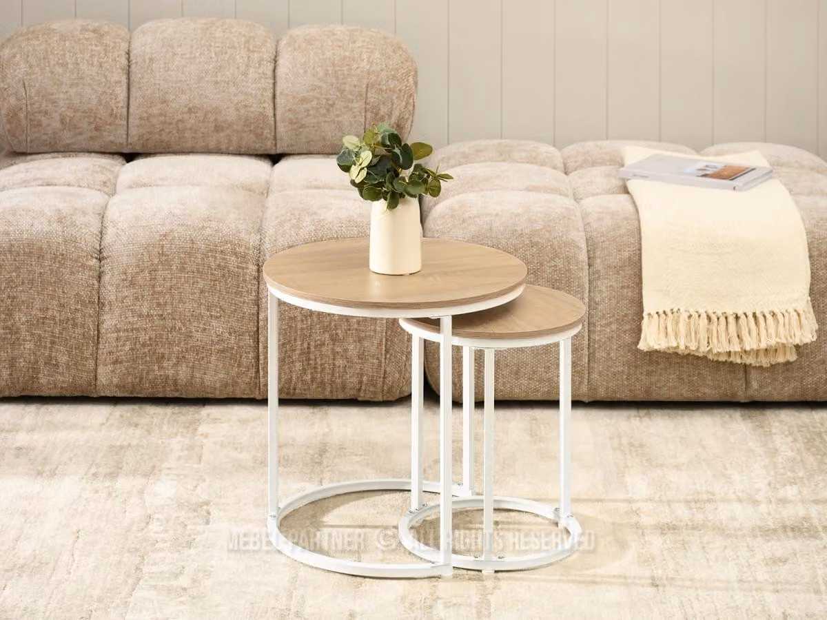 Set di tavolini da caffè JACEK S - rovere Sonoma / bianco