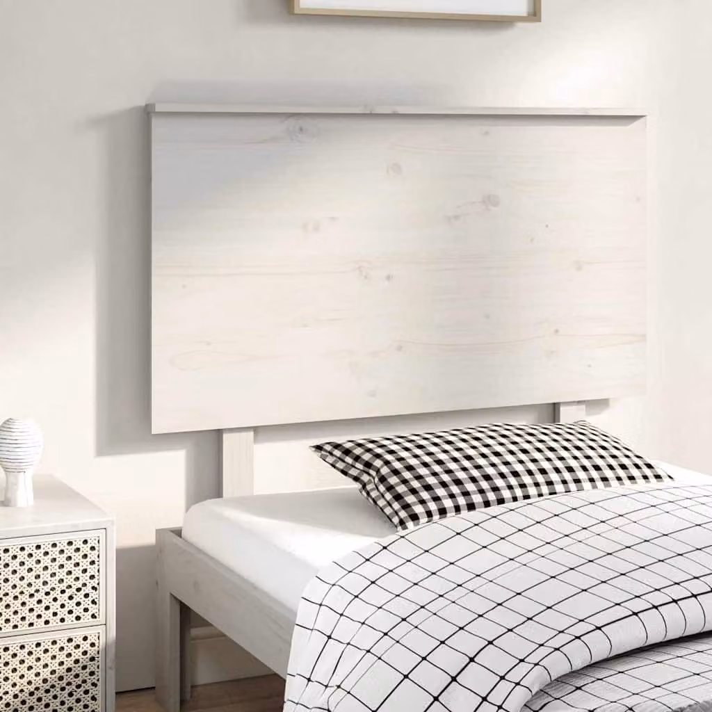 Testiera per Letto vidaXL in Legno Massello di Pino Bianco, L: 104 cm, P: 6 cm, H: 82,5 cm