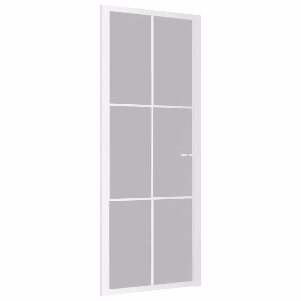 Porta Interna Scorrevole vidaXL in Alluminio e Vetro Trasparente Bianco L: 83 cm, H: 201,5 cm – 2