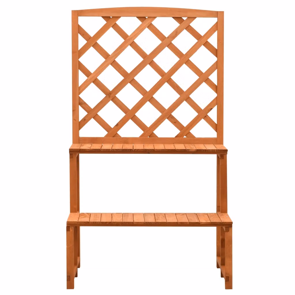 vidaXL Scala a fiore con traliccio arancione 70x42x120cm in legno massiccio di abete