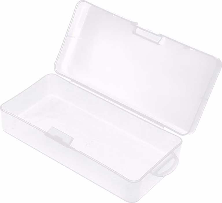 Contenitore in plastica, rettangolare, trasparente, per accessori elettronici digitali, resistente agli urti, con coperchio incernierato