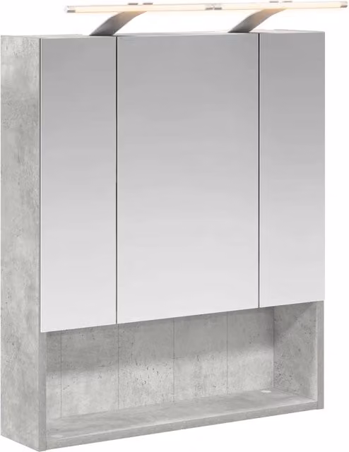Mobiletto per specchio da Bagno | Armadio da bagno con lo scaffale Grigio cemento