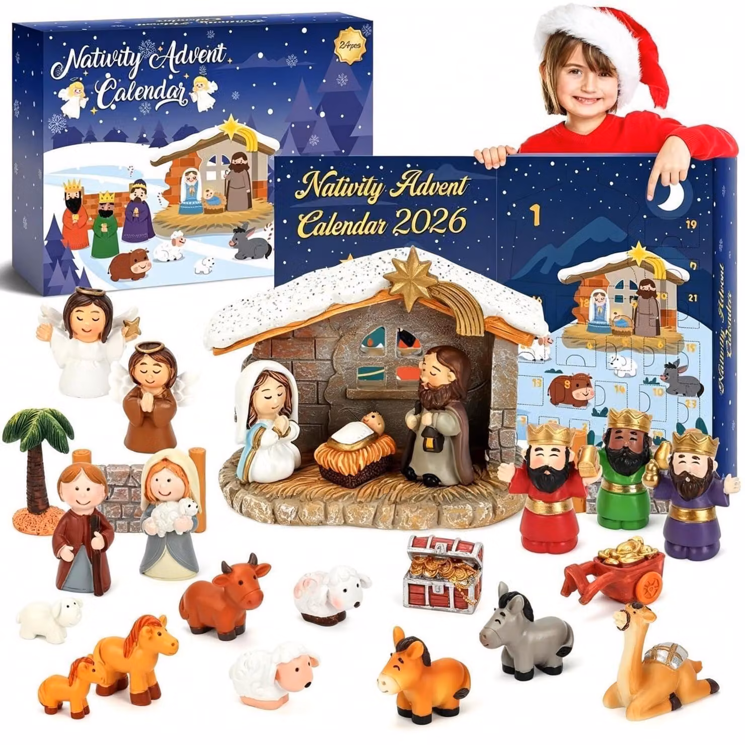 Calendario dell'Avvento a tema presepe per bambini – 24 figure per raccontare la storia del Natale