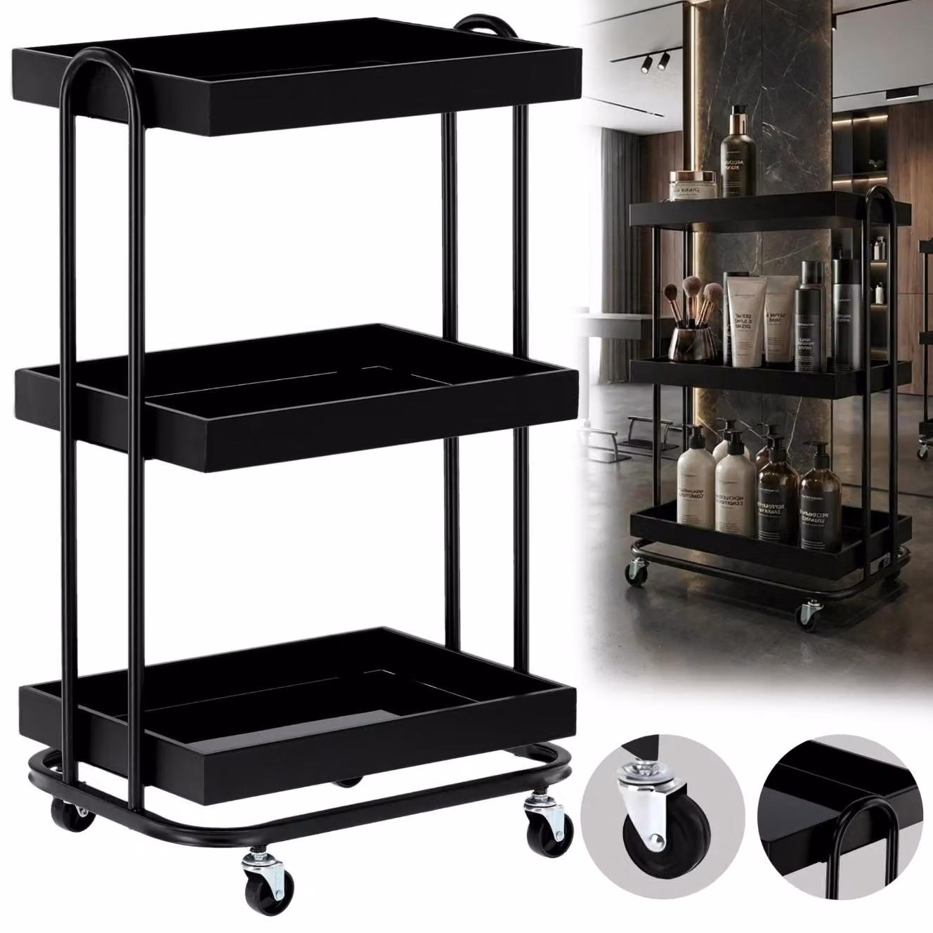 Carrello portautensili per estetista parrucchiere per il centro/salone ST028 carrello tavolino universale su ruote