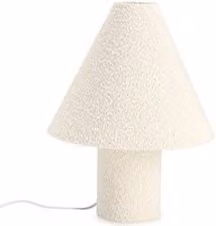 Lampada da tavolo Bizzotto RADHA beige con paralume in tessuto a cono, attacco E27, L 32 cm x H 41 cm
