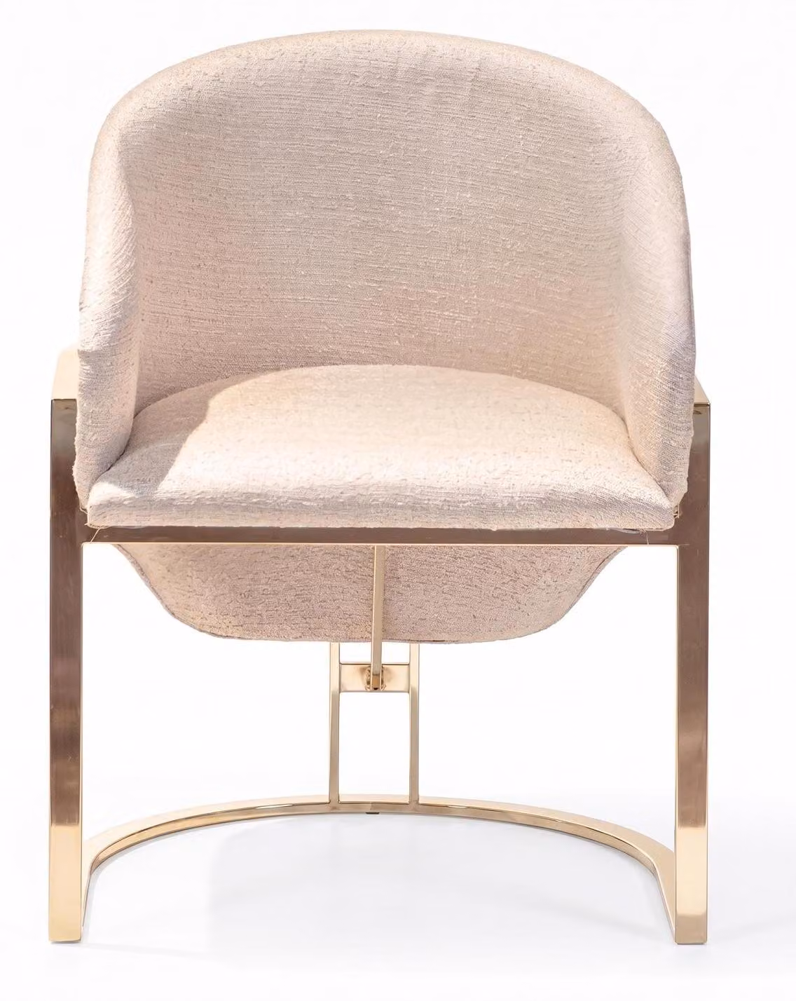 Sedia bianca, ideale per il soggiorno. Materiali: tessuti e metallo. Stile: moderno, minimalista, confortevole