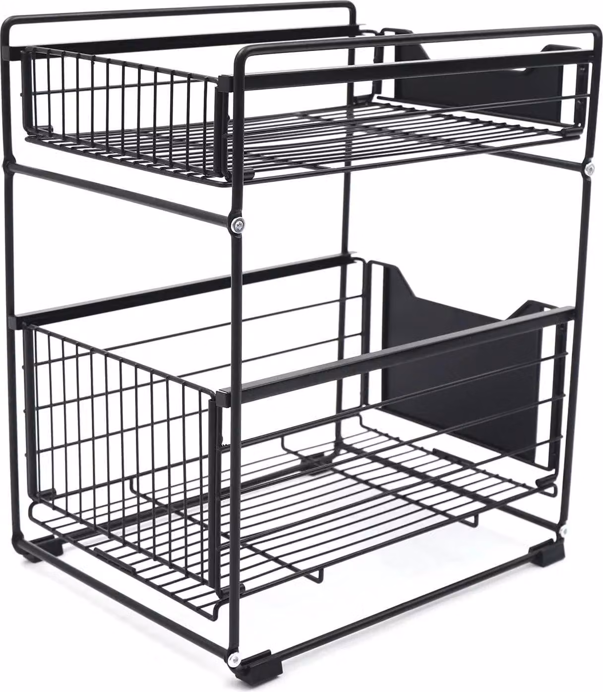 Scaffale da magazzino, organizer a 2 livelli, utilizzo versatile, nero