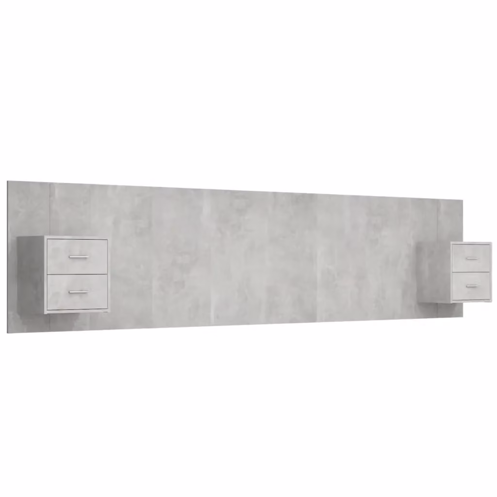 vidaXL Testiera Letto con Comodini Integrati in Legno Multistrato Grigio – 2