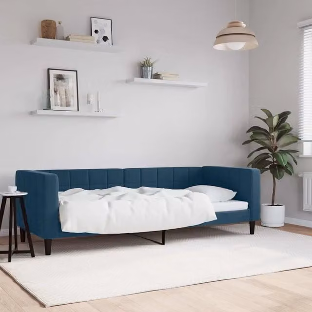 Letto da giorno moderno vidaXL in velluto blu L: 200 cm, P: 80 cm, H: 68 cm – 1