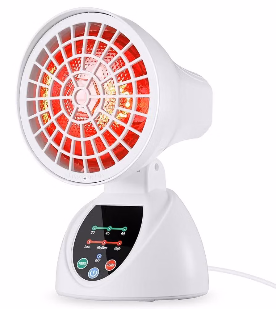 Lampada a infrarossi da 150 W con timer, temperatura regolabile e griglia di protezione