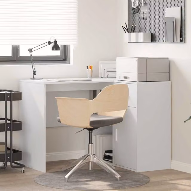 Scrivania ad angolo moderna vidaXL bianca L: 102 cm, P: 88 cm, H: 75 cm – 1