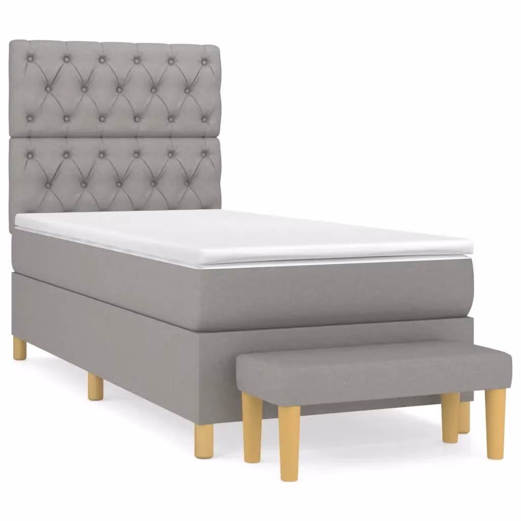 Letto Ibrido con Giroletto a Molle e Materasso vidaXL, Grigio e Bianco, L 80 cm x P 200 cm – 2