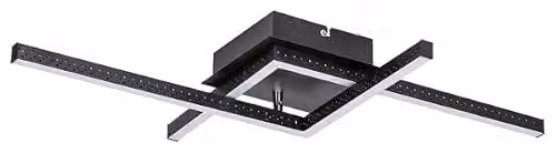 Lampada da soffitto casimir metallo opaco nero LED 23W 4000k l: 62,5 cm b: 38,5 cm h: 7,5 cm
