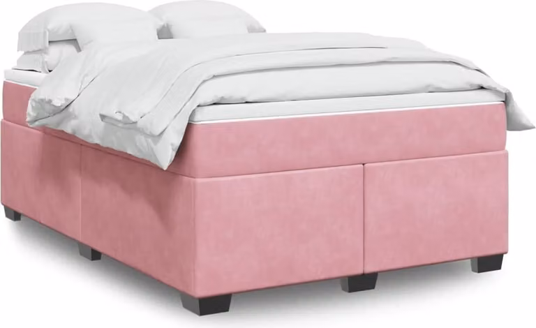 Maison Exclusive - Giroletto a Molle con Materasso Rosa 140x200 cm in Velluto