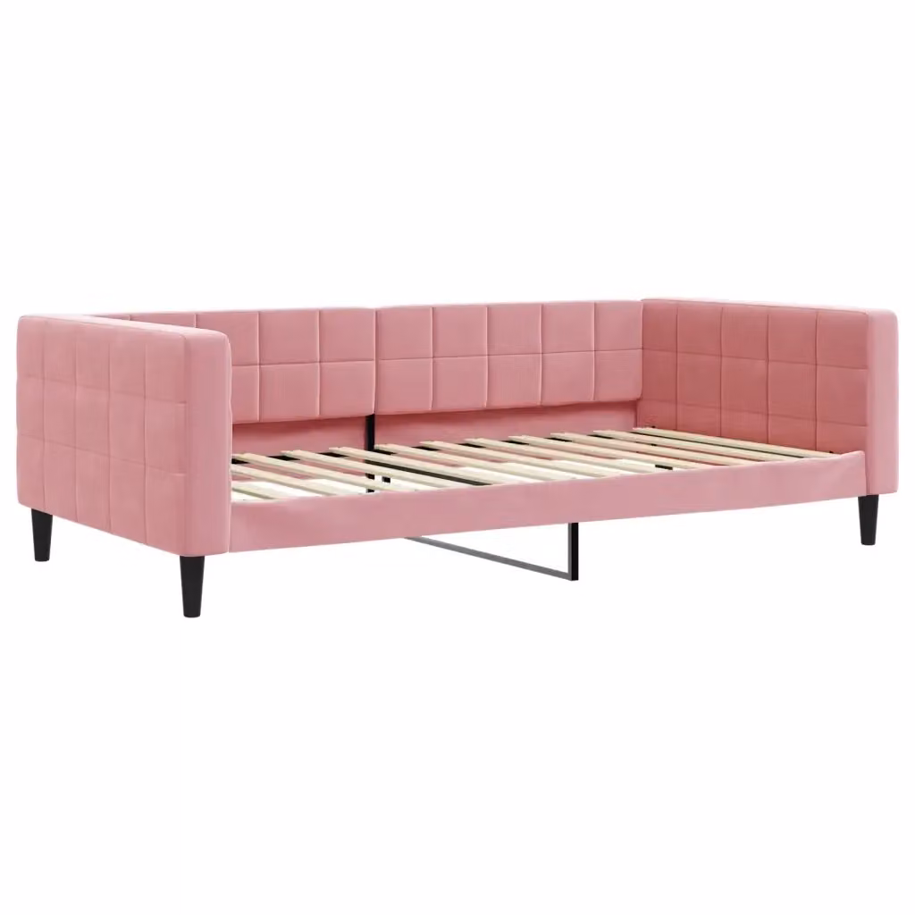 Letto da giorno moderno vidaXL in velluto rosa L: 223 cm, P: 110 cm, H: 68 cm – 2