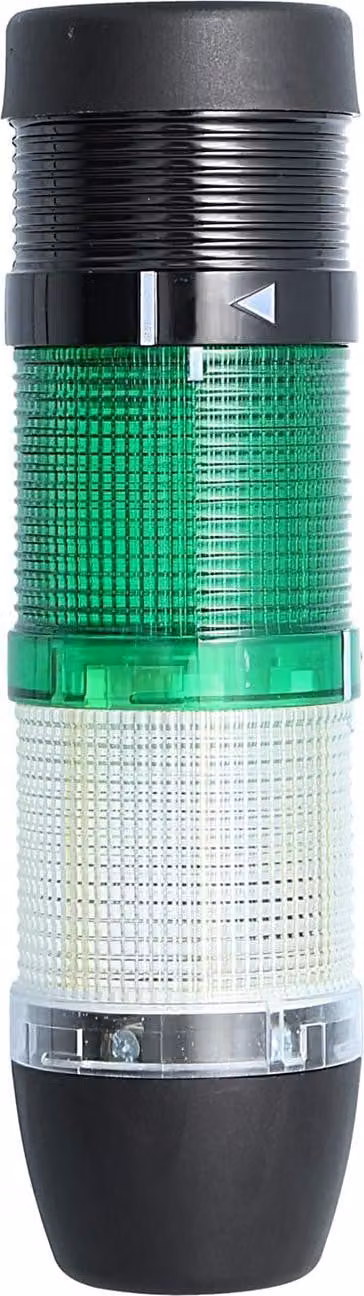 Colonna segnaletica STEX24 bianca-verde, 50 mm, 24 V CA/CC, luce LED fissa con cicalino, SS50-B2/24 108 Volume 90 db - 1 pezzo