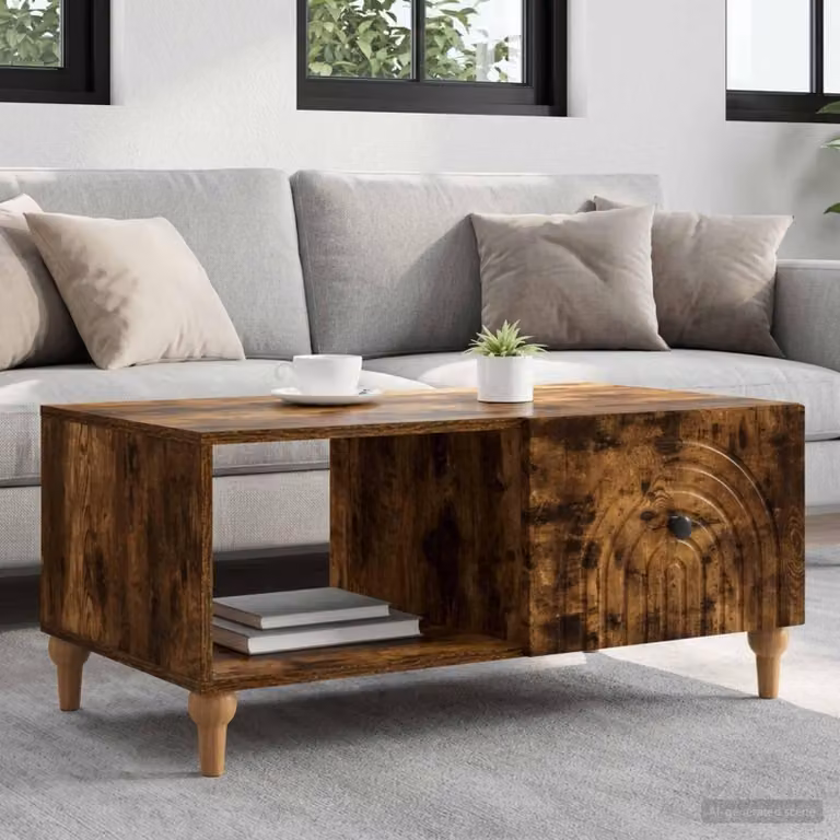 Maison Exclusive - Tavolino in rovere affumicato 90 x 50 x 40 cm Materiale ligneo