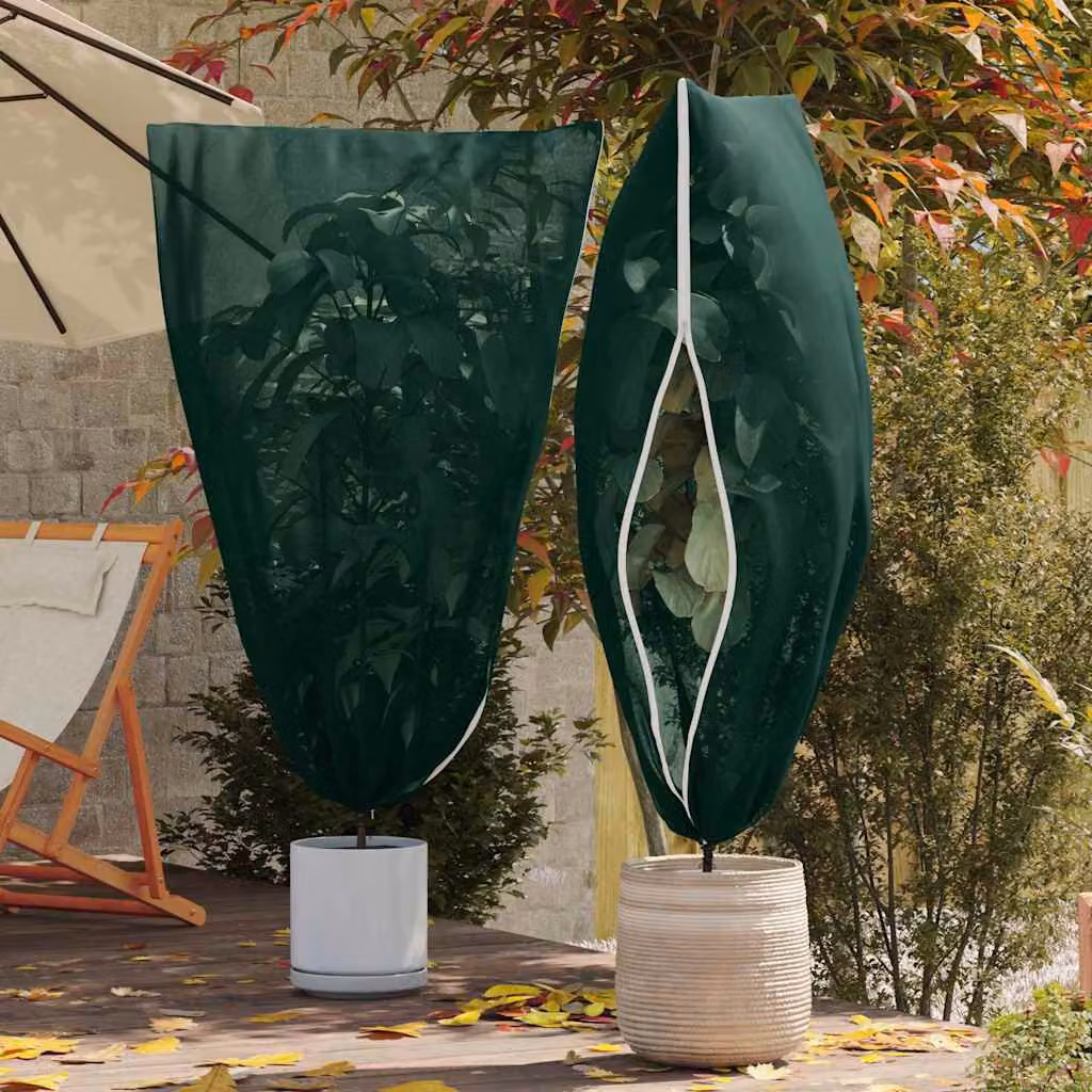 Set di 5 coperture in fleece verde vidaXL per la protezione antigelo delle piante