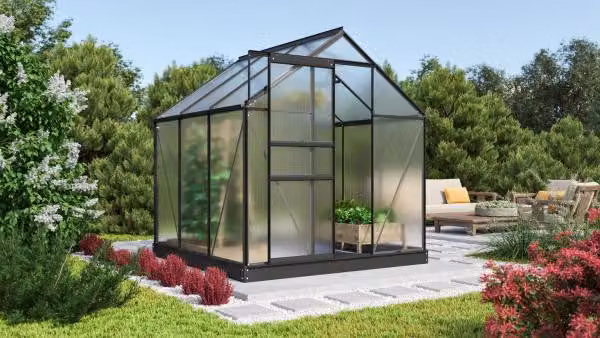 Serra Vitavia "Comet 3800", colore nero, 3,8 m², spessore del vetro 4 mm