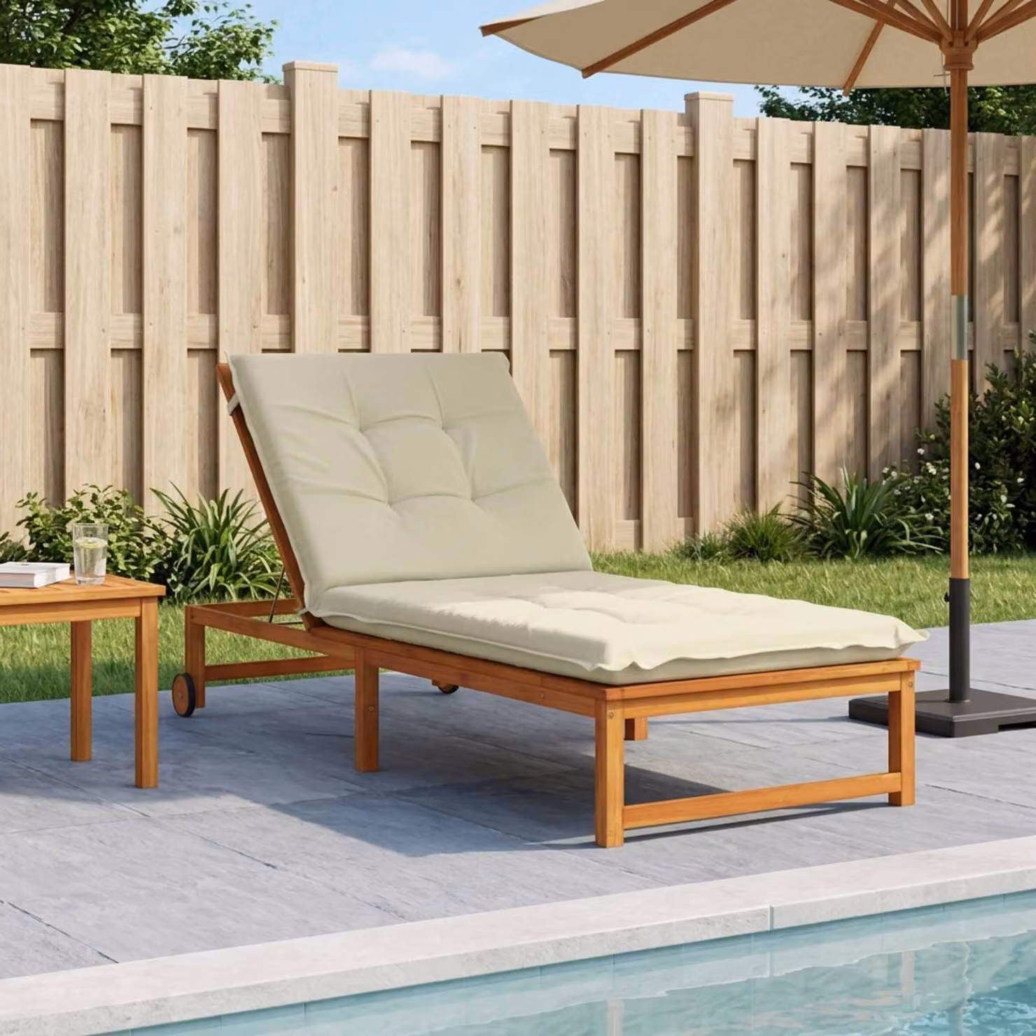 vidaXL Cuscino per Lettino GEMERT 100% Poliestere Crema