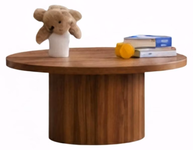 Tavolino moderno marrone Tavolino di design Minimalismo Tessuto Legno