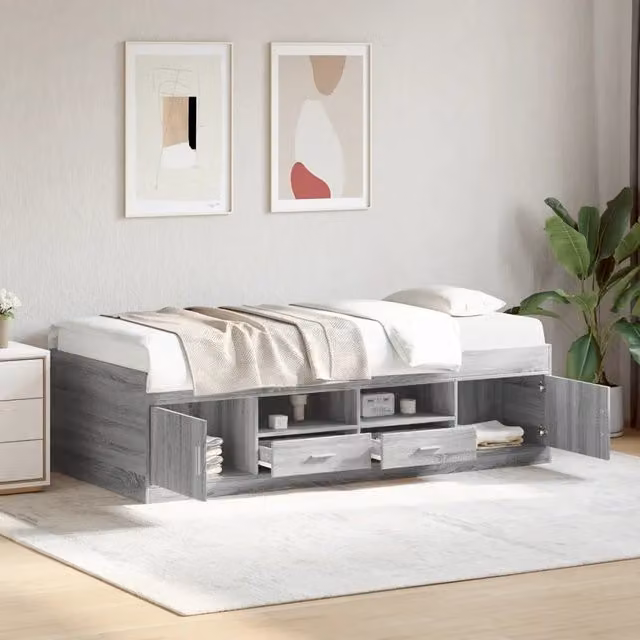 Divano Letto con Cassetti senza Materasso 100x200 cm 3280242