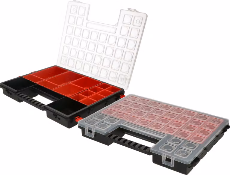 KOTARBAU® Organizer portatile a doppia cassetta con contenitori estraibili