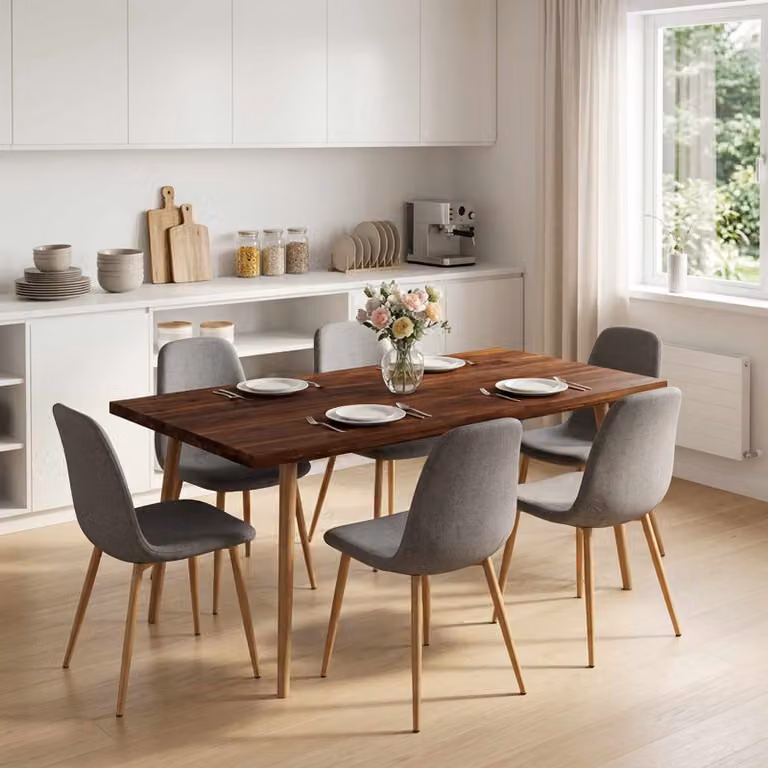 Piano del tavolo rettangolare in legno di acacia vidaXL, colore marrone, L 130 cm x P 60 cm x H 3,2 cm