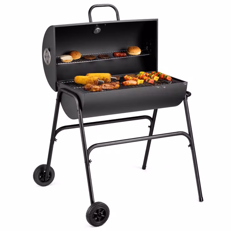 VonHaus Barbecue a Carbone – Barile, 2 in 1 Barbecue e Affumicatore Portatile