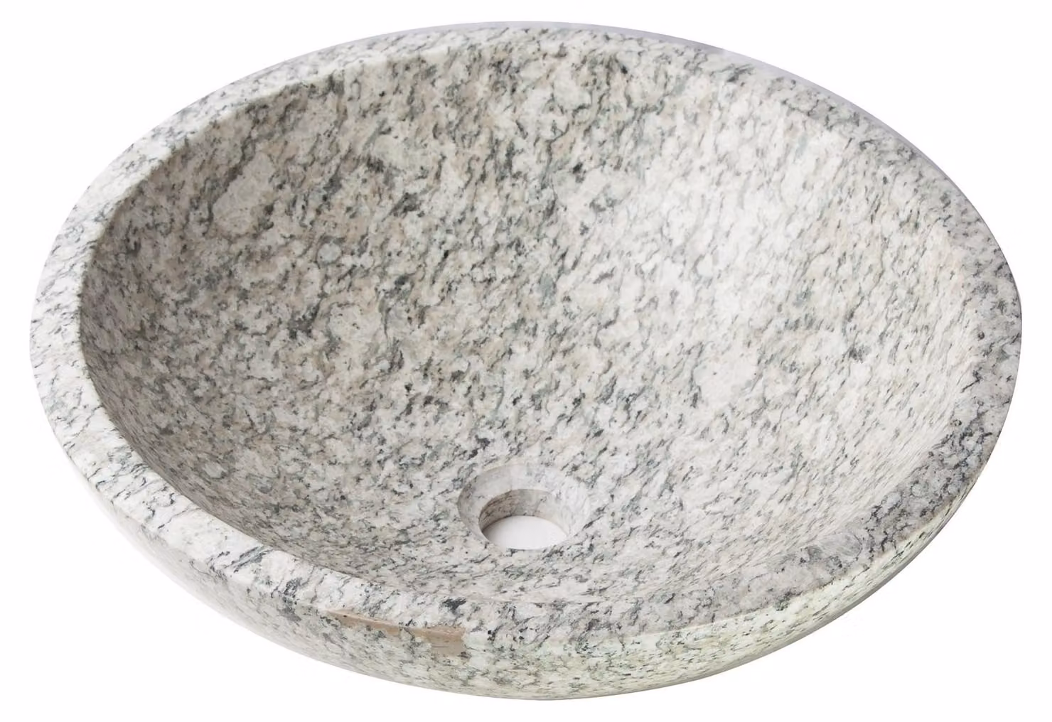 Lavabo in granito, diametro 43 cm, con finitura lucida