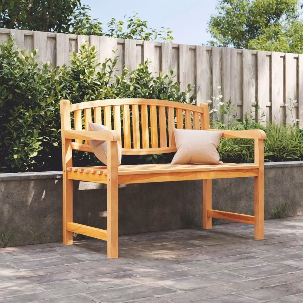 The Living Store Panchina da giardino 114x59x87 cm Legno massello di teak