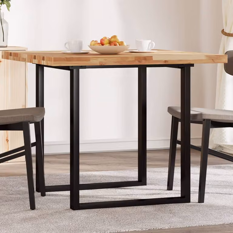 Piano Tavolo Quadrato vidaXL in Legno Massello di Acacia Oliato, Marrone, L 90 x P 90 x H 4 cm