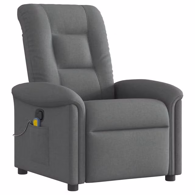 Poltrona reclinabile Massaggiante | Sedia Relax in tessuto grigio scuro