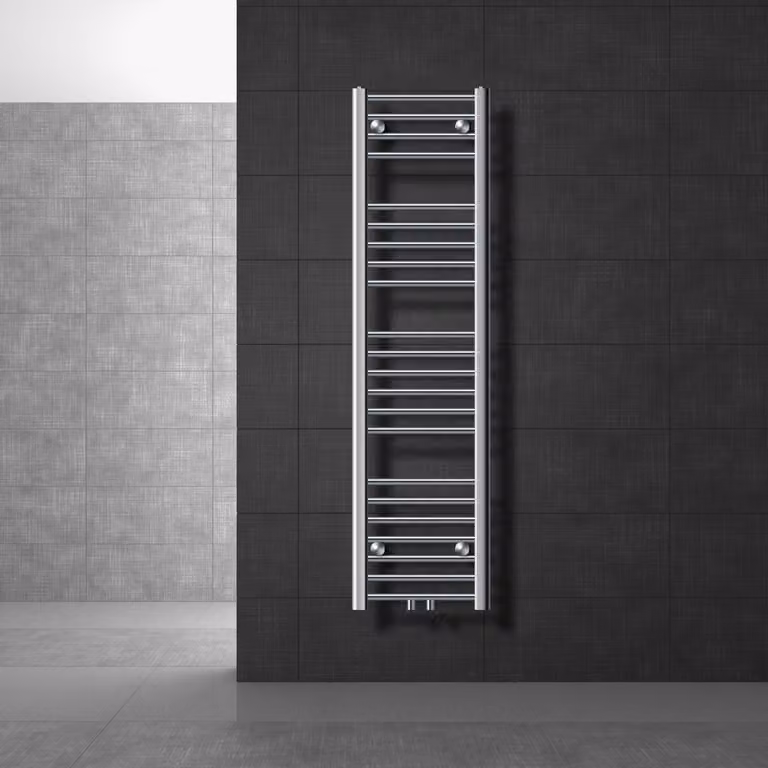 LuxeBath radiatore per bagno Sahara, 300x1400 mm, cromo, diritto con attacco centrale, senza elemento riscaldante