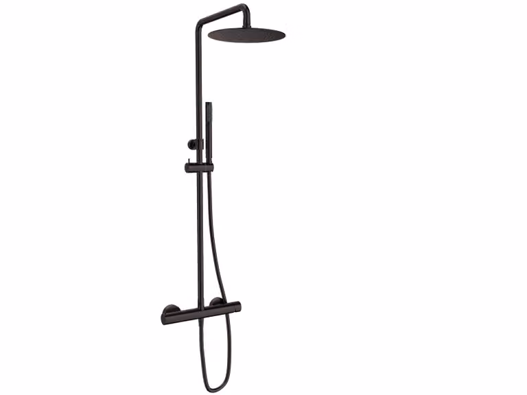 Sistema doccia SANYCCES LOOP K Rain con termostato 30 cm, nero metallizzato