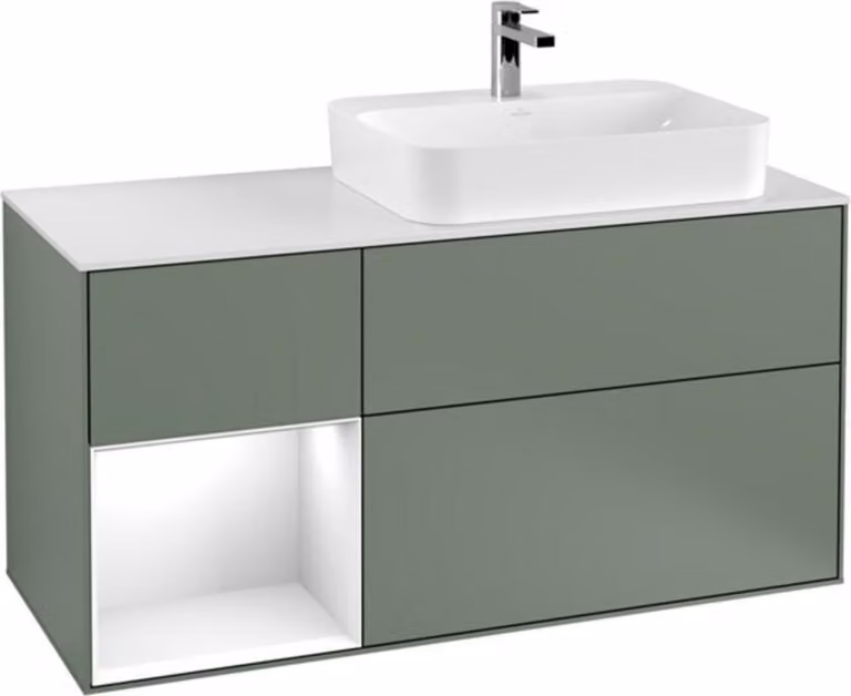 V&B mobile da parete Finion 120cm, Pl w m, Rg l g w Lac, Oli. m Lac