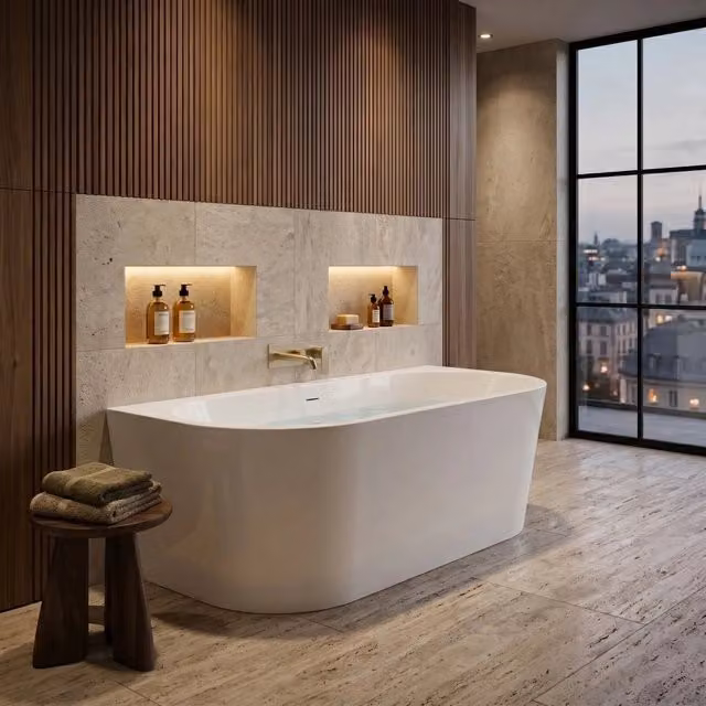 Vasca da bagno a parete Capri Rea bianca L: 170 cm – 1