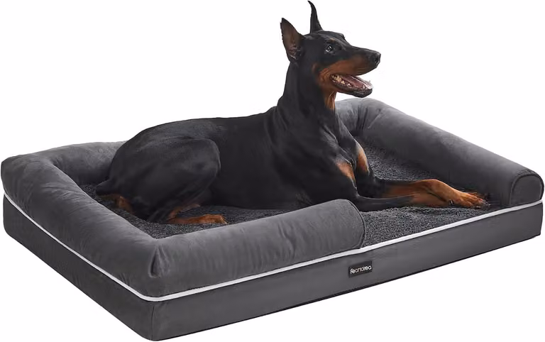 Cuccia ortopedica per cani - 120 x 85 x 25 cm - adatta a cani di grossa taglia - rivestimento impermeabile - coprimento lavabile - grigio
