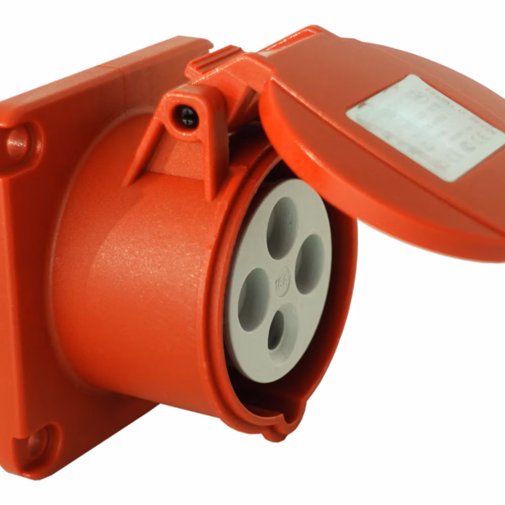 Presa CEE da incasso diritta 400V 32A 4P 75x75 mm